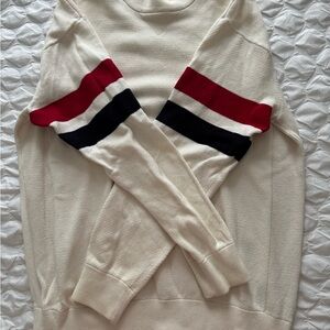 H&M Cream Sweater with Bold Stripes